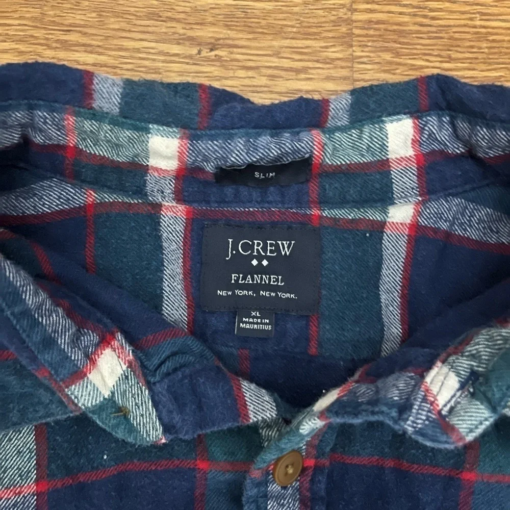 JCREW mens flannel slim Size Extra Large